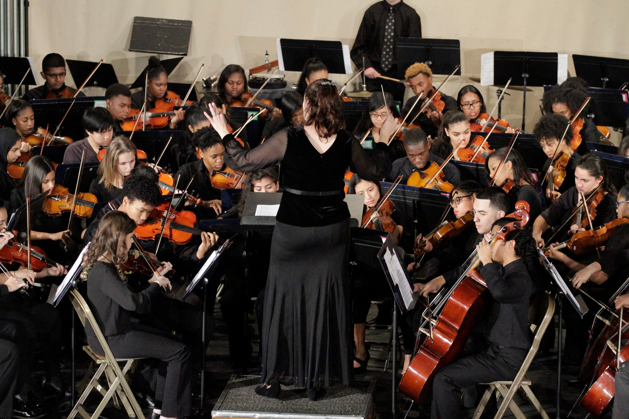 The school’s orchestra played a variety of pieces at the Dec. 9 concert.