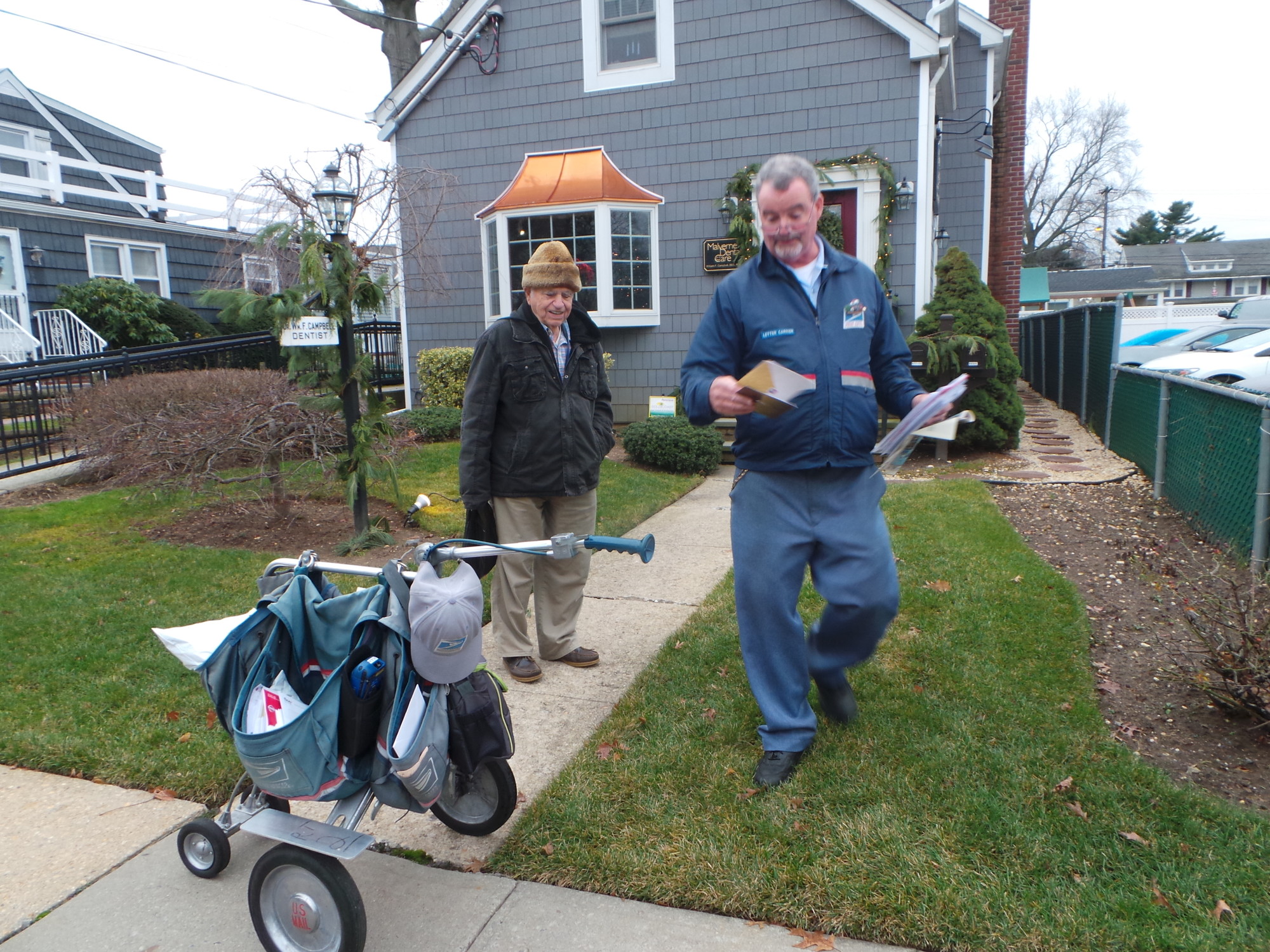 Part of Malloy’s route is along Church Avenue, where he often runs into Malverne resident Sheldon Wagner. “He’s part of the route,” Malloy said of Sheldon.