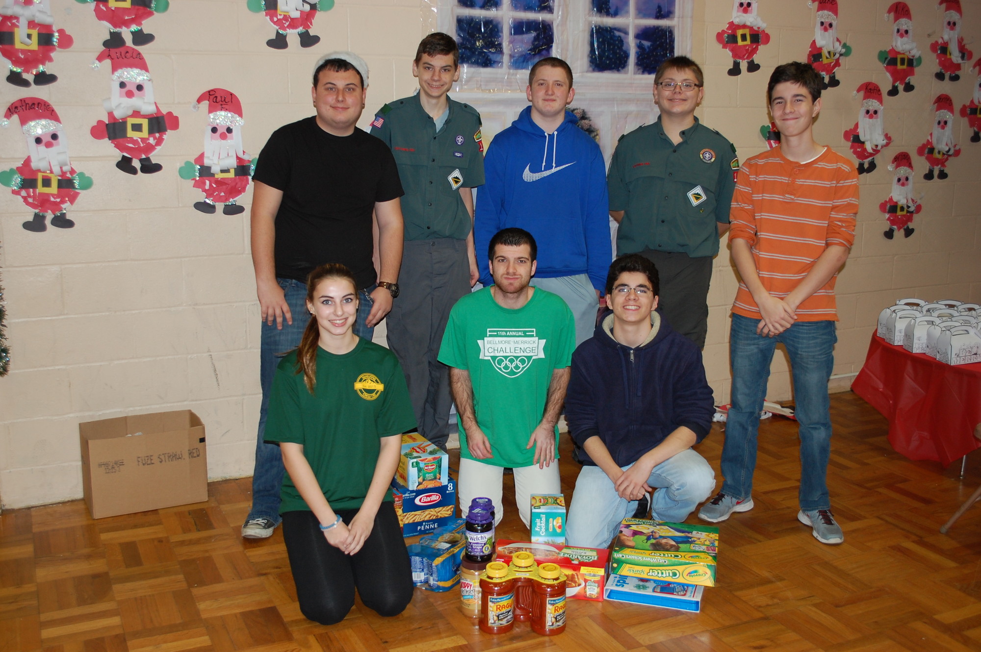 Members of Venture Crew 130, based in Wantagh, held a holiday food drive to benefit the St. Frances de Chantal food pantry.