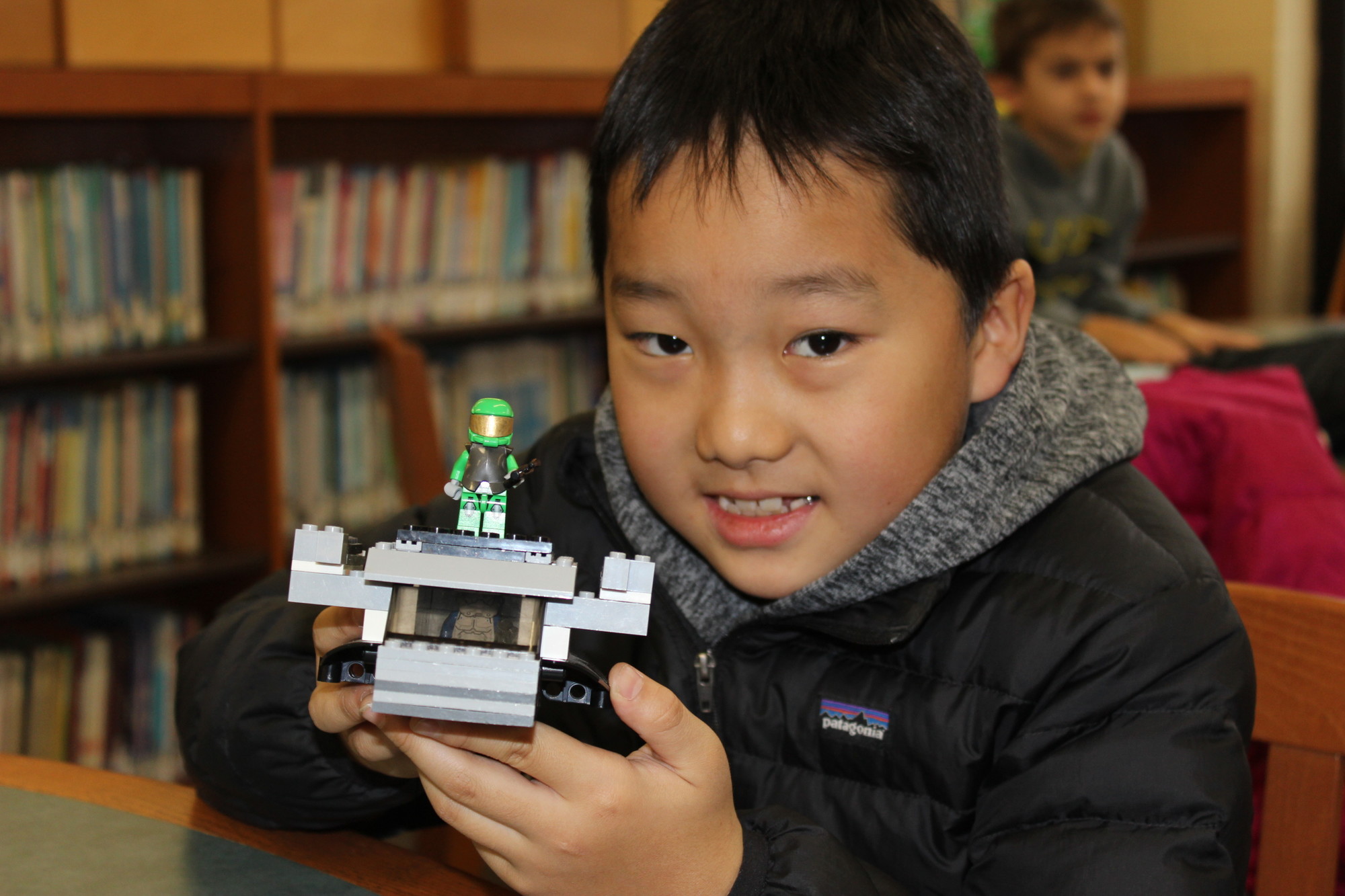 Bunta Okita, 8, said his spaceship took less than an hour to construct.