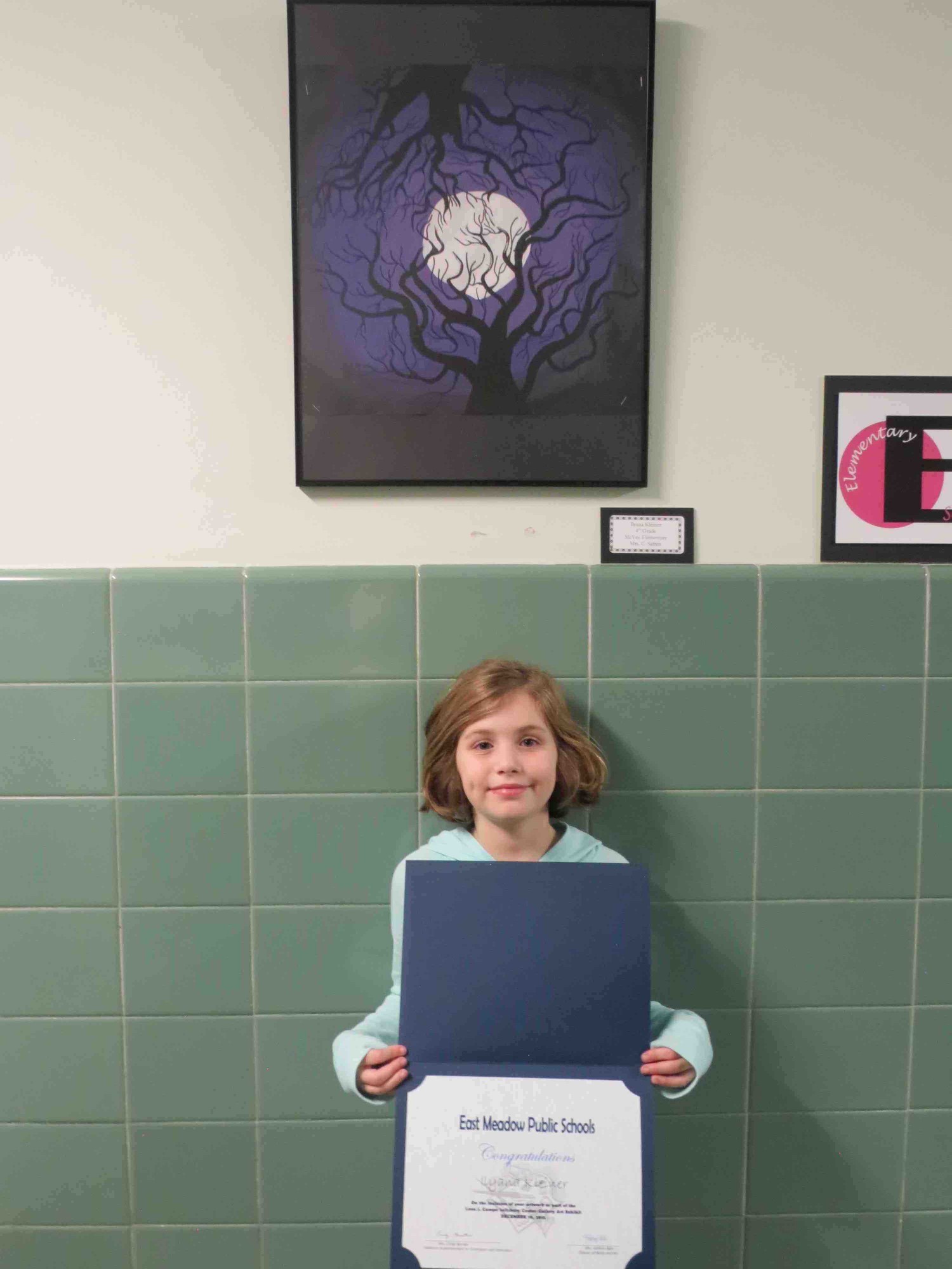 McVey Elementary School fourth-grader Dyana Kleiner was recognized for her work.
