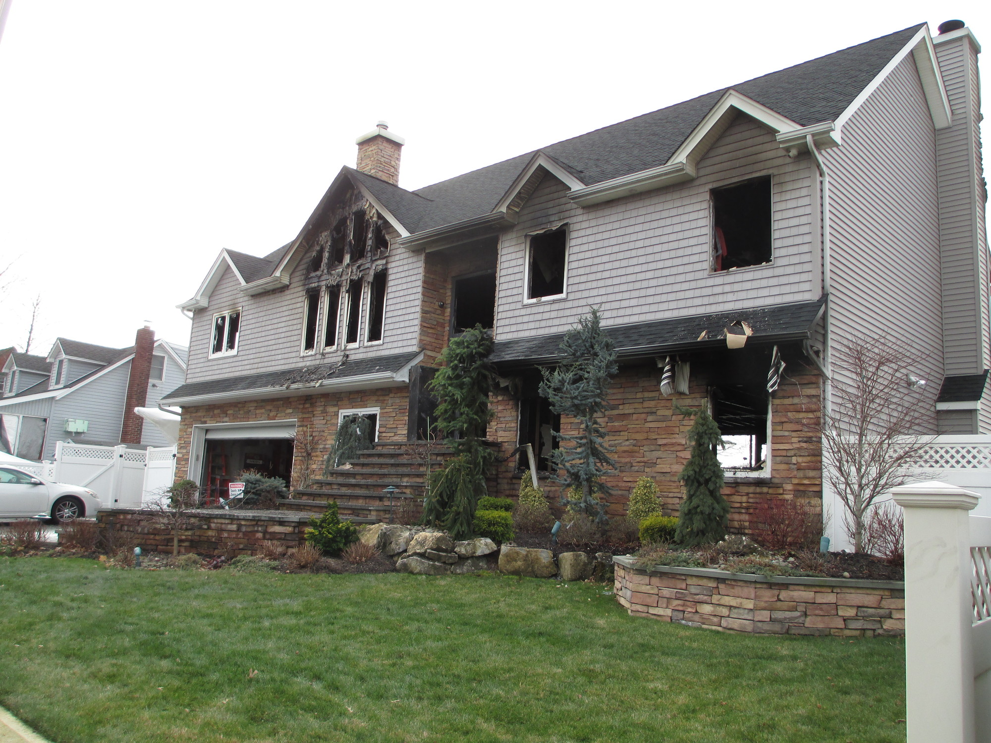 The house at 3372 Gintell Street after the fire was extinguished.