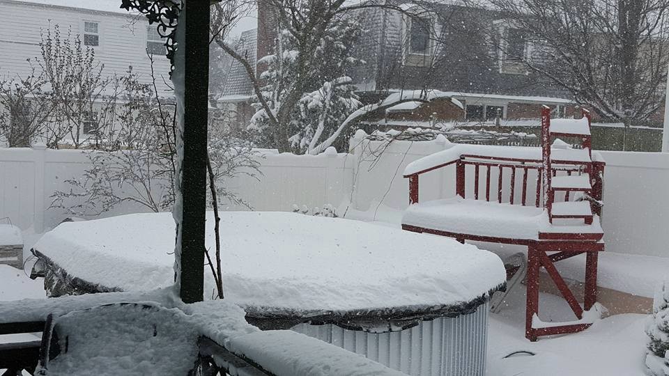 This was the view from Franklin Square resident Debbie Guthlein Paino's back deck on Saturday.