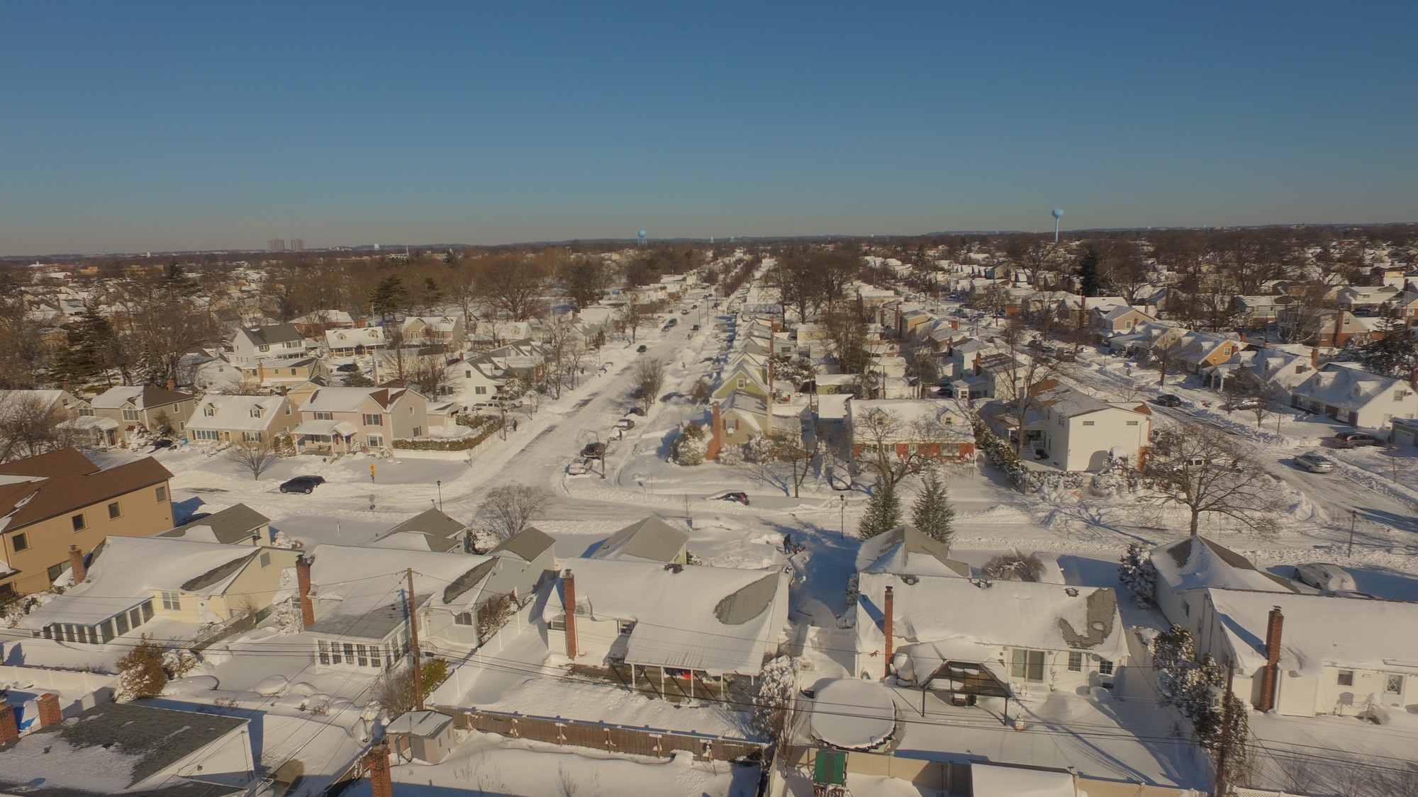 An aerial view of Franklin Square from Princeton Road, where some residents complained that the town didn’t plow the side streets well.