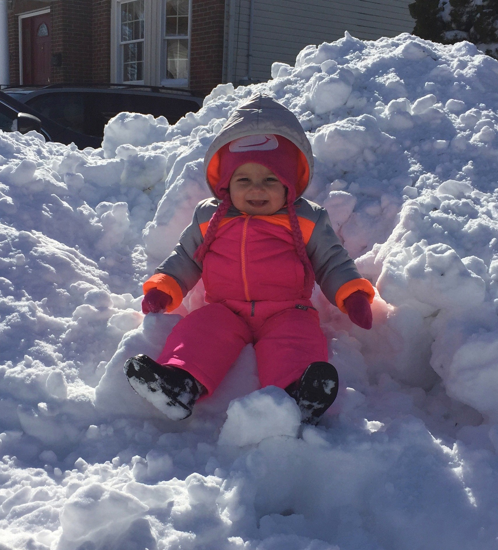 Madilyn Ciccone, 1, was bundled up in style outside of her Lynbrook home.