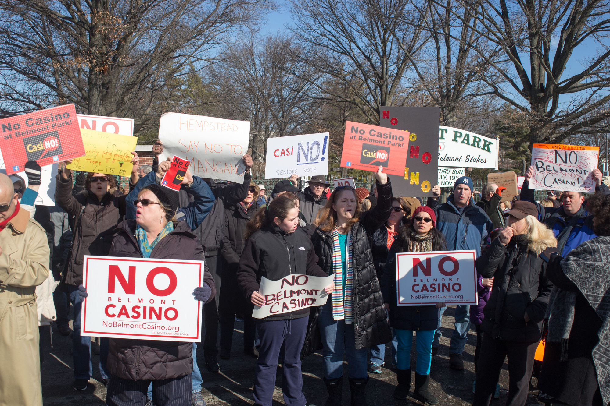 The anti-VLT protest was the second-largest showing of the group, after the Jan. 12 rally at Floral Park High School.