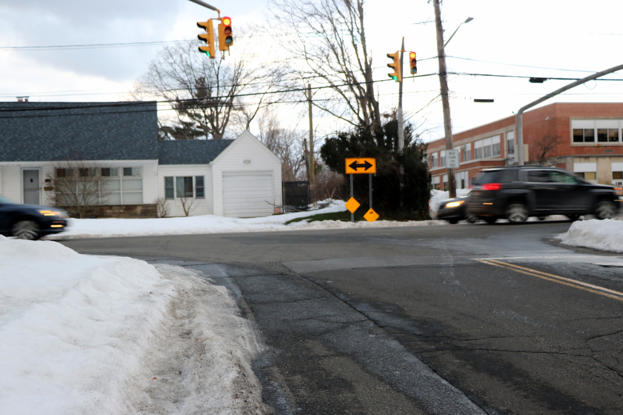 A school crossing guard who was stationed at the intersection of Nassau Boulevard and Johnson Lane, near West Hempstead High School, was removed by the county in December. Adding to the potential danger, homeowners have not shoveled their sidewalks, forcing students to walk in the street to get to school.