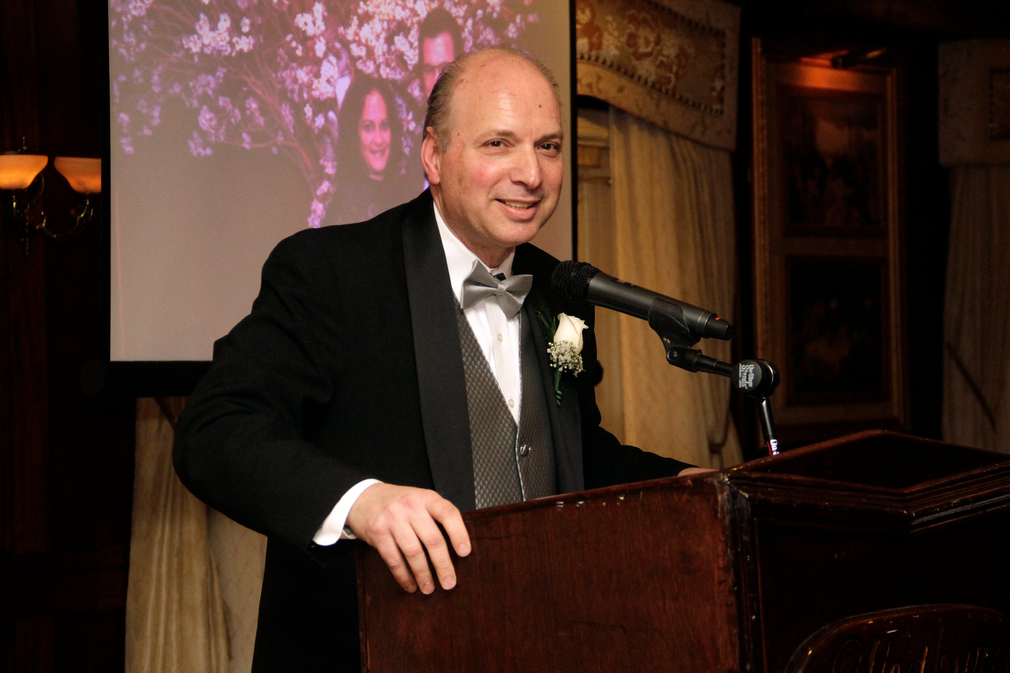 Mike Panagatos, of the Empress Diner, accepted the Man of the Year Award.
