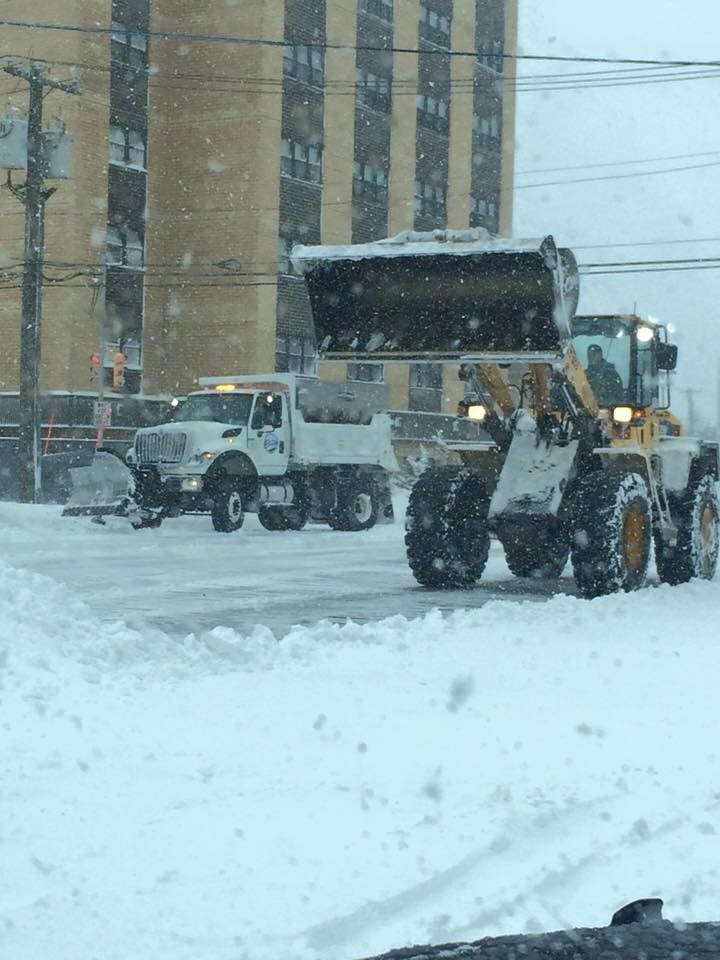 City crews, pictured clearing roads during a blizzard just a few weeks ago, responded to Friday's early-morning snowstorm, which could drop four to six inches of snow. All schools were closed. (Photo courtesy Project 11561)