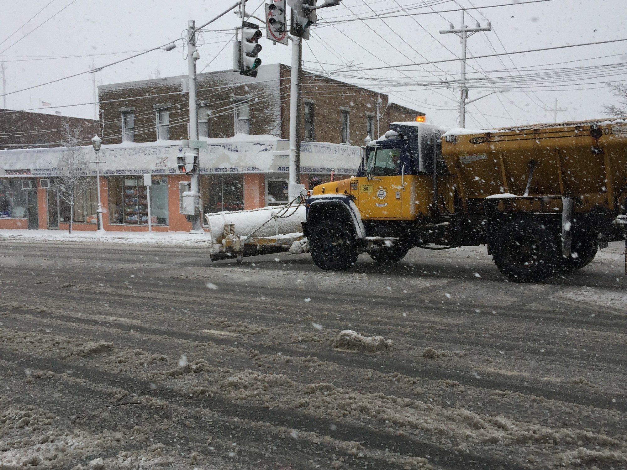The Town of Hempstead has been plowing roads since early this morning.