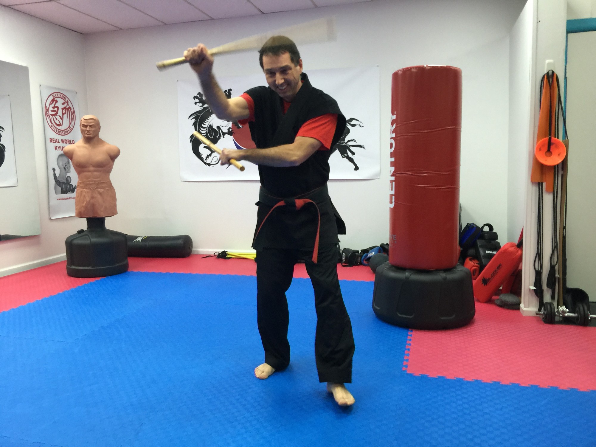 Self-defense is one of the main disciplines that Gallo teaches his students at his martial arts dojo in Elmont.