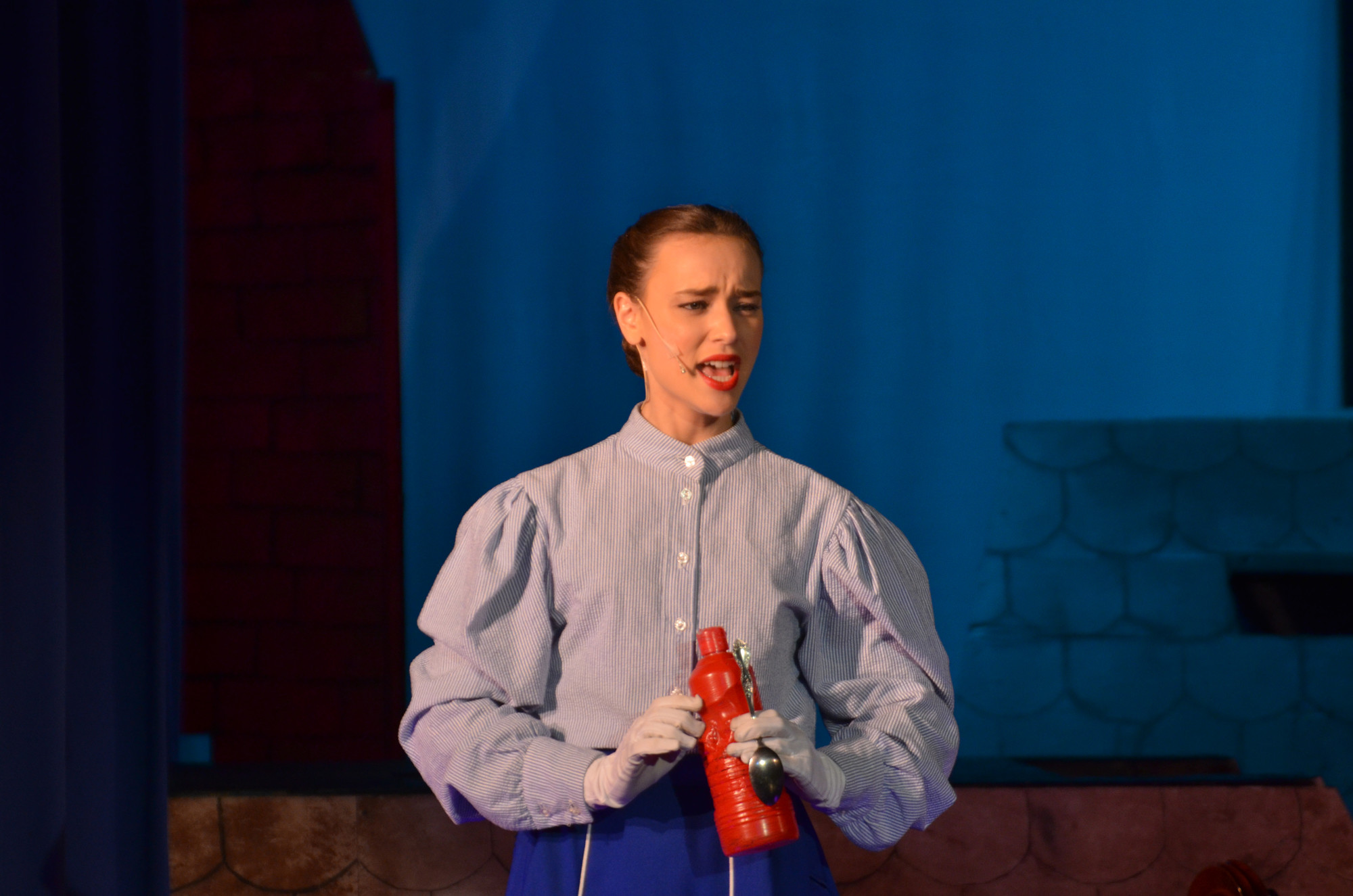 Mary Poppins played by Katharine Calabrese
