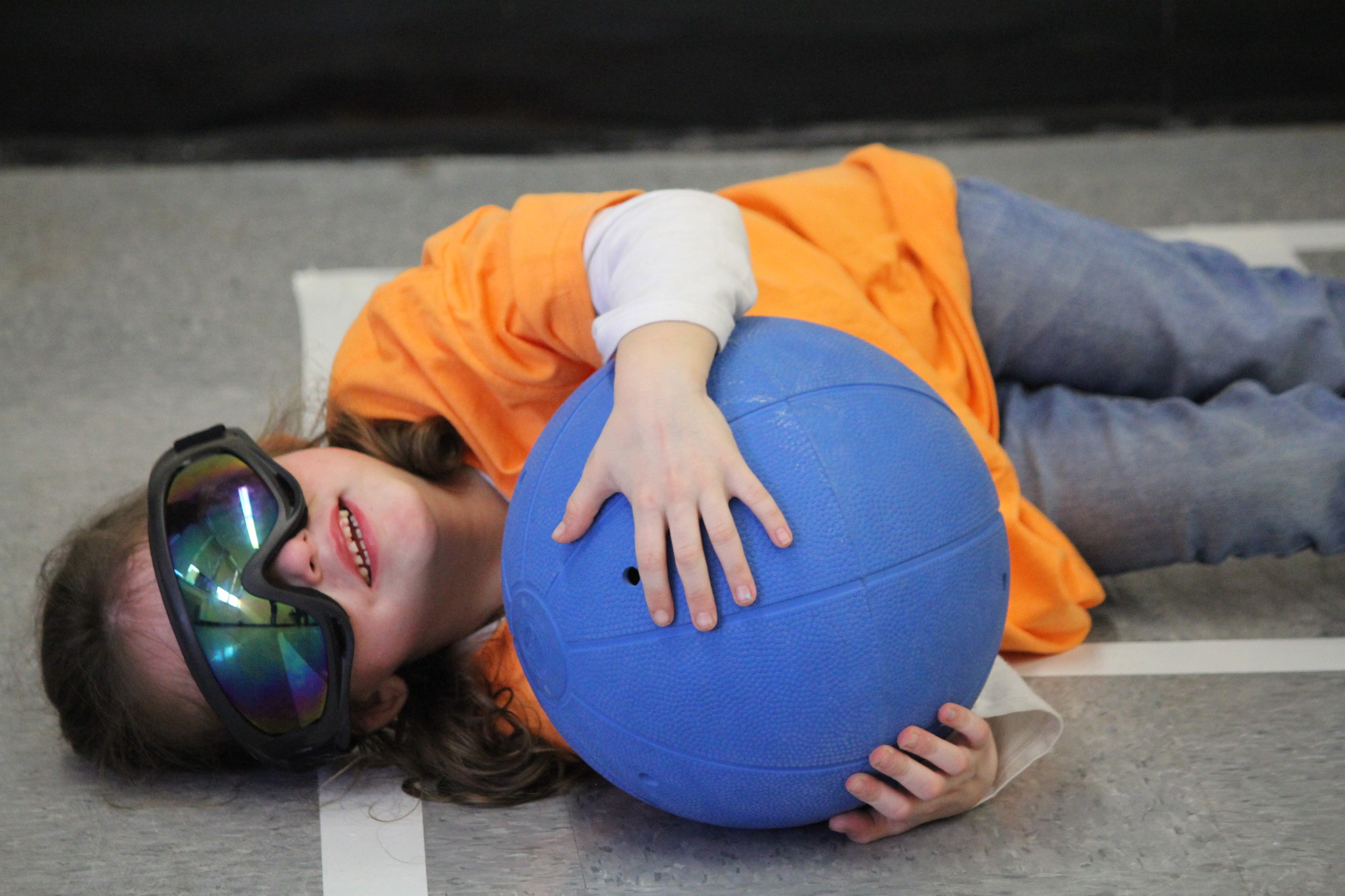 Kayla Ochtera, a 6-year-old East Meadowite, said she had a lot of fun playing a special game called Goalball.