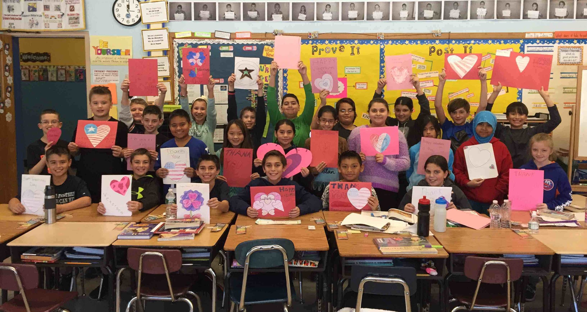 Bowling Green Elementary School fifth-graders created Valentine’s Day cards for veterans this month.