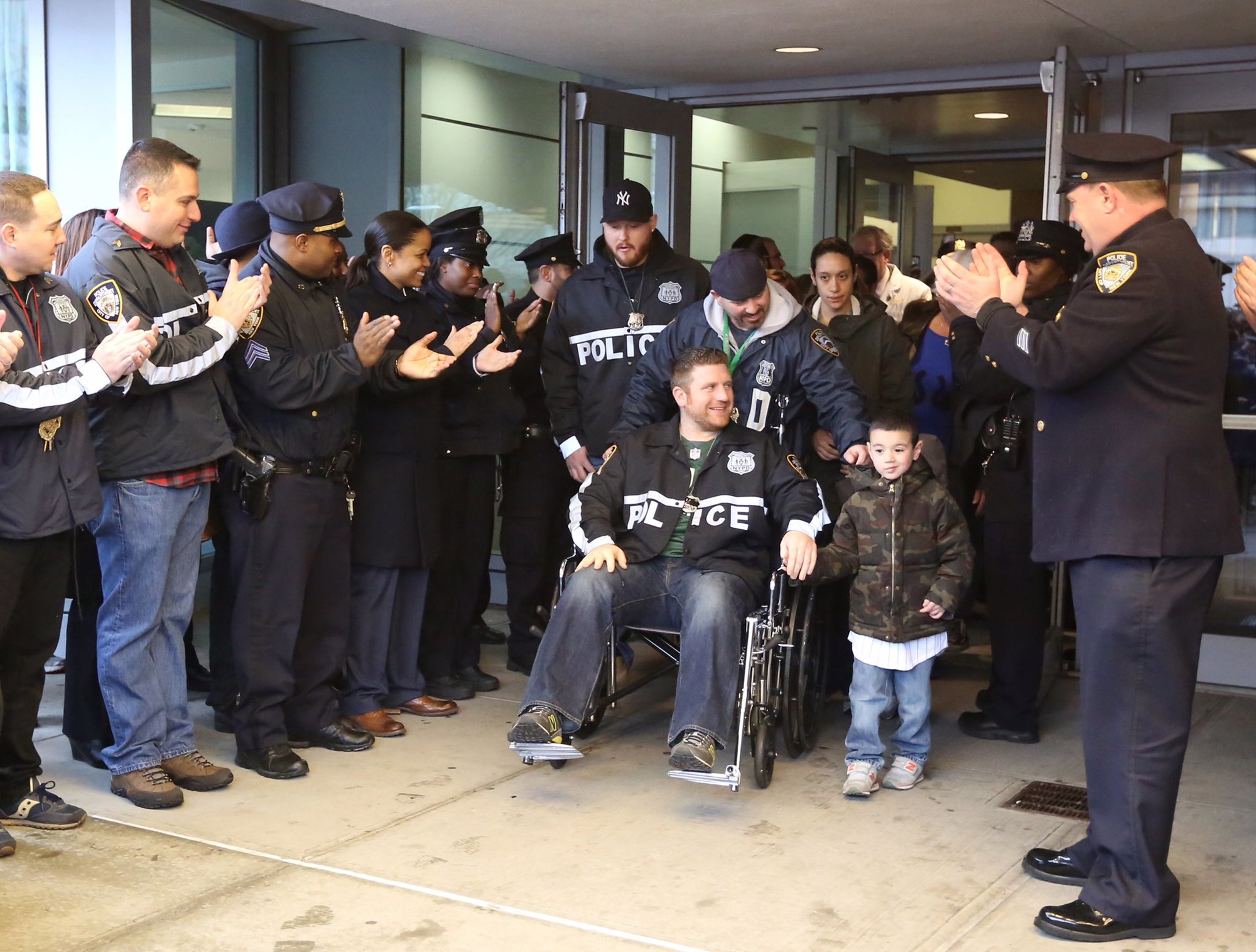 NYPD Officer Reddin, left the hospital on Tuesday to cheers to continue recovering after being shot in Brooklyn on Sunday, Feb. 21.
