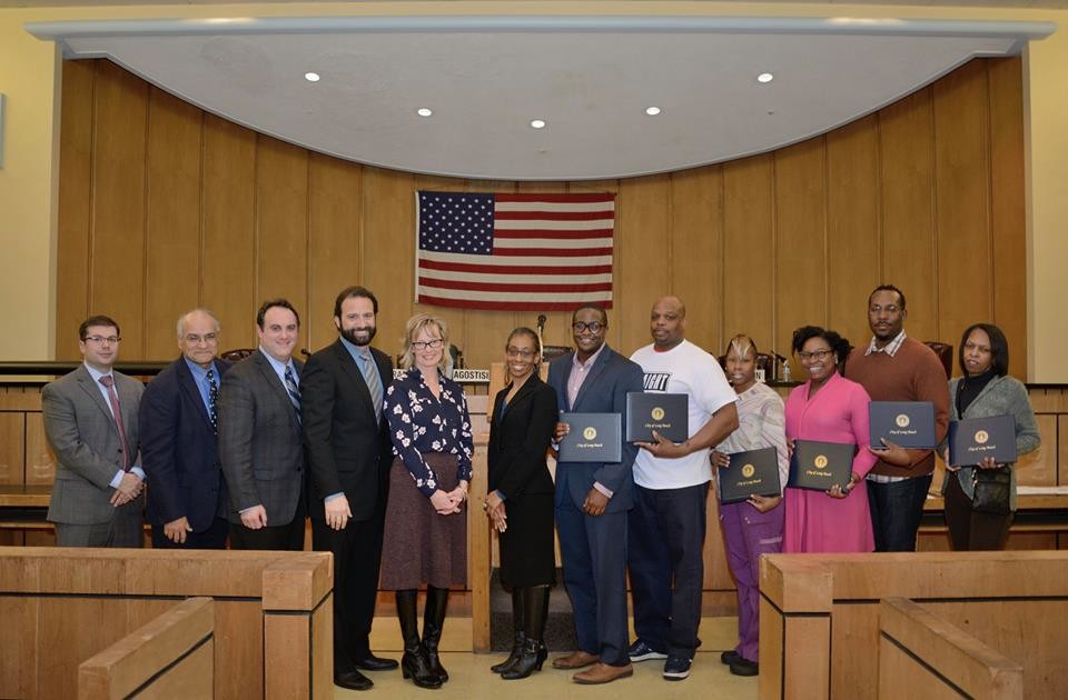 The Long Beach City Council observed Black History Month at its Feb. 16 meeting, in recognition of the countless accomplishments and contributions of African-Americans. The council honored Dina Bryant, Runnie Myles, Marcus Tinker, Marv McMoore Jr., Naomi Teemer, Nicole Hall, Sara Dingle, and Wilton Tobin for their contributions to the community and commitment to improving the lives of residents. Photo courtesy City of Long Beach