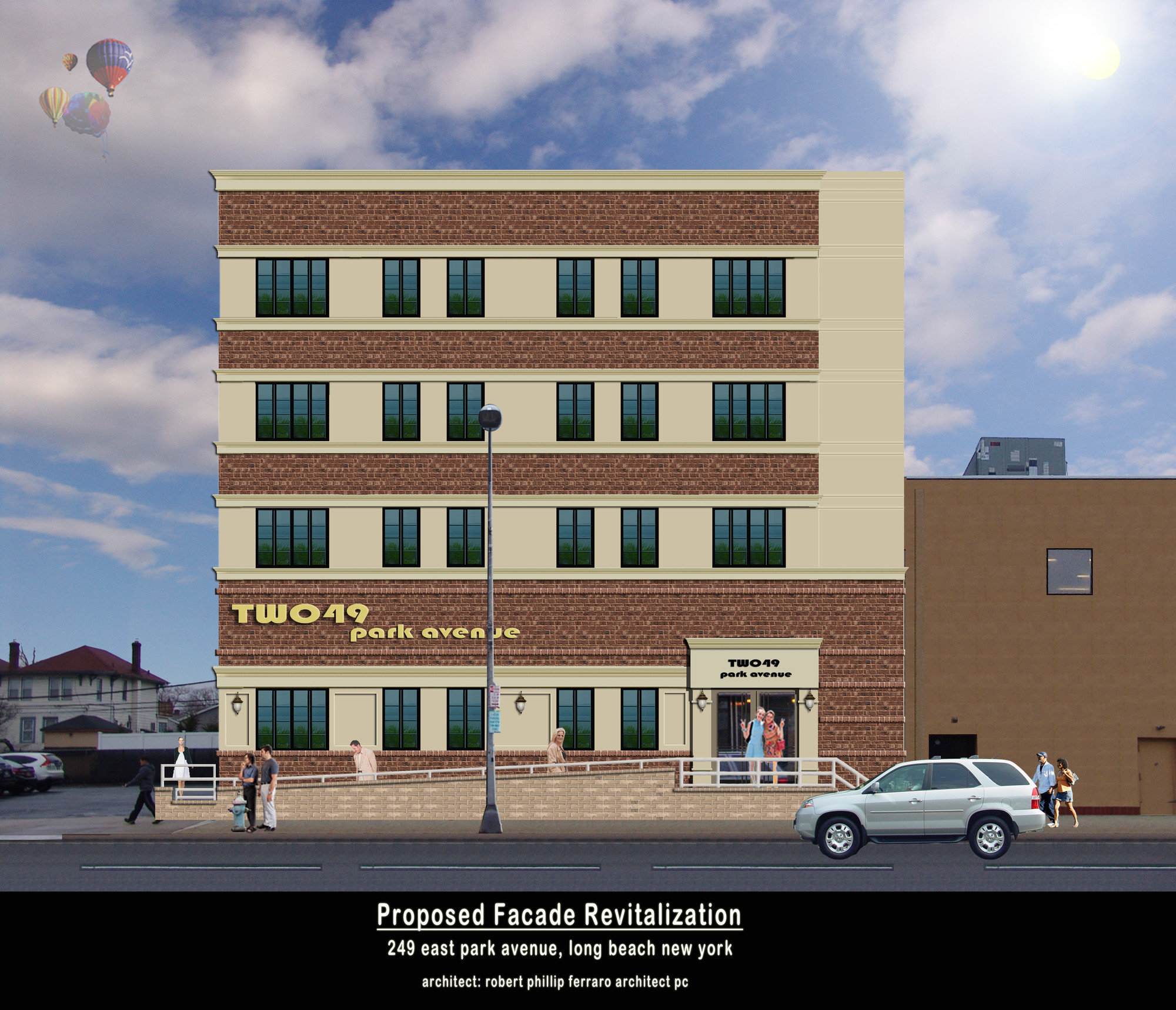A rendering of the proposed apartment building after a major renovations.