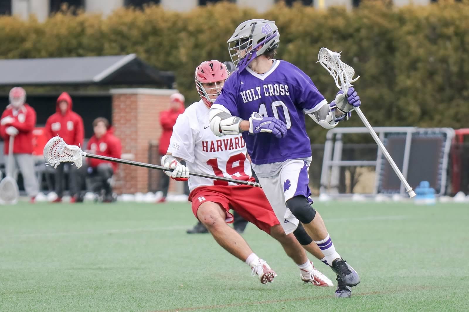 Holy Cross senior midfielder Connor Sofield is one of several Long Beach High School alums competing at the highest level of college lacrosse.