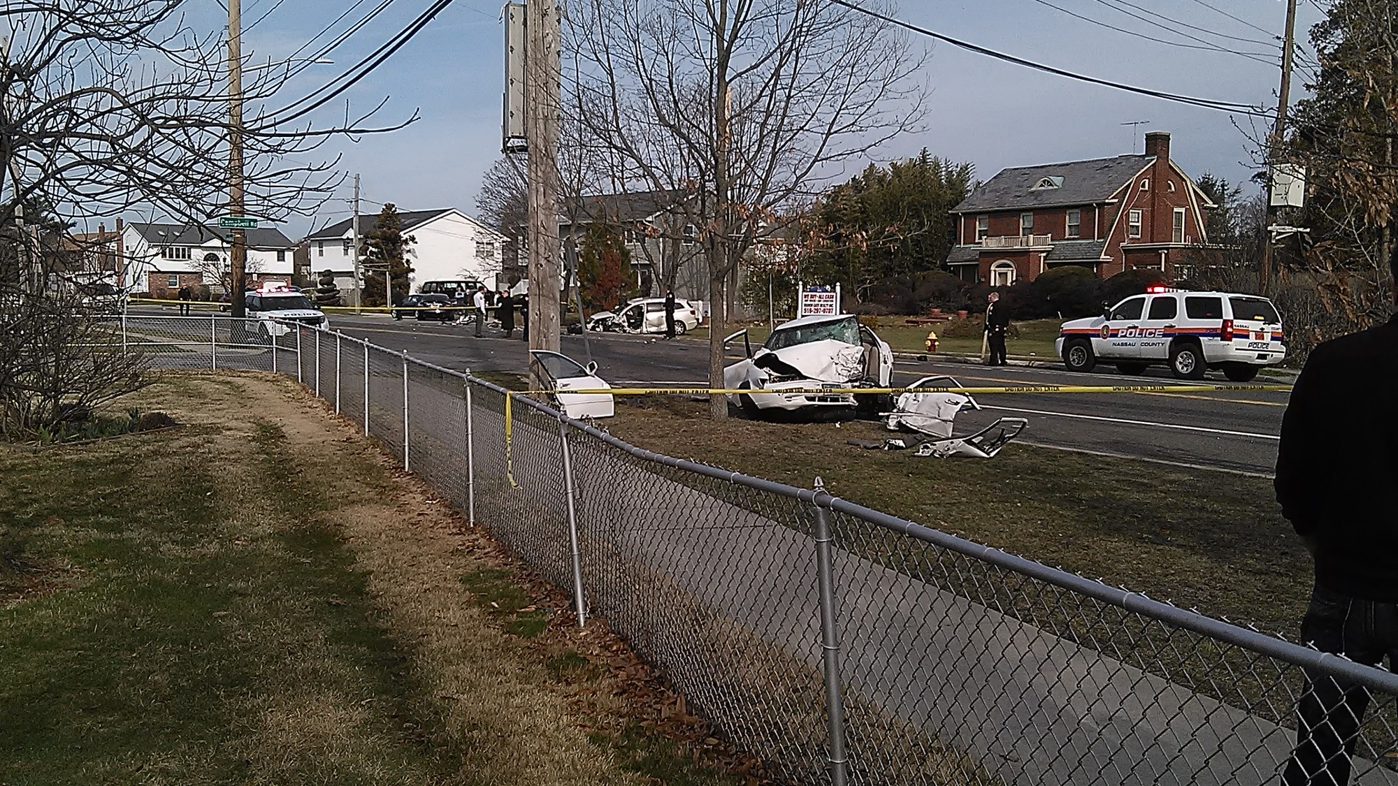 One person died in a two-car accident on Jerusalem Avenue in Wantagh last Sunday morning.
