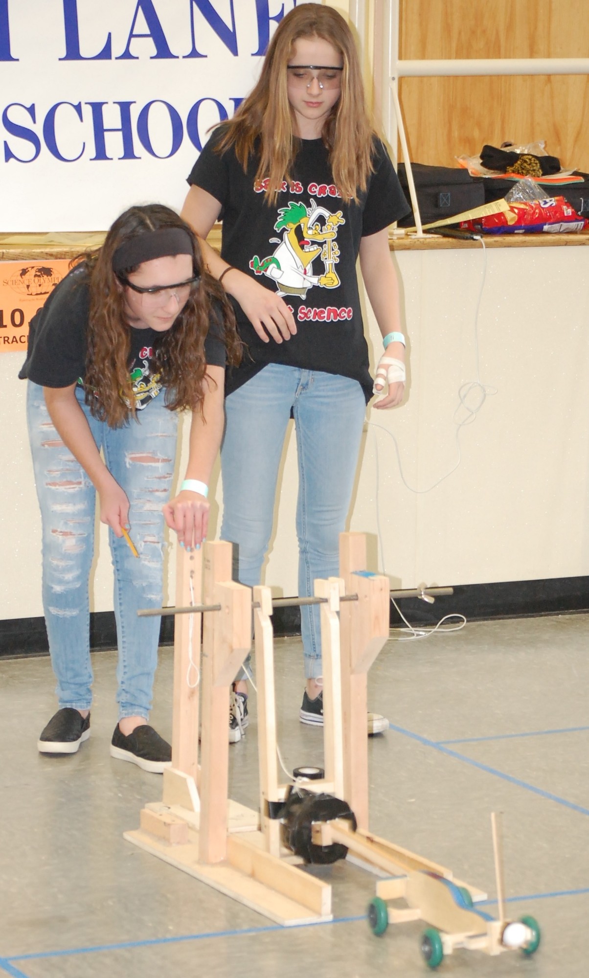 Salk Science Olympiad students Isabella Vocile, left, of Seaford, and Brady Peterson, of Wantagh, took part in the Scrambler event.