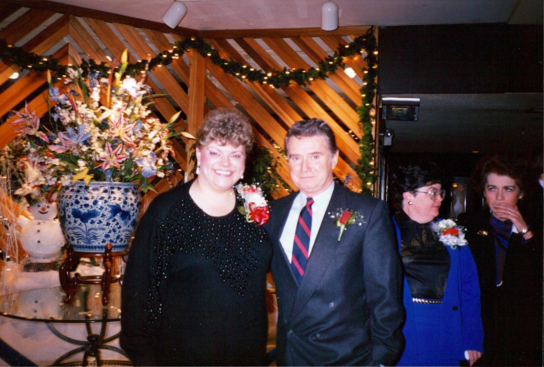 Mascia with Regis Philbin, who she contracted to speak at a fundraiser for the Nassau County Library Association in 1989.