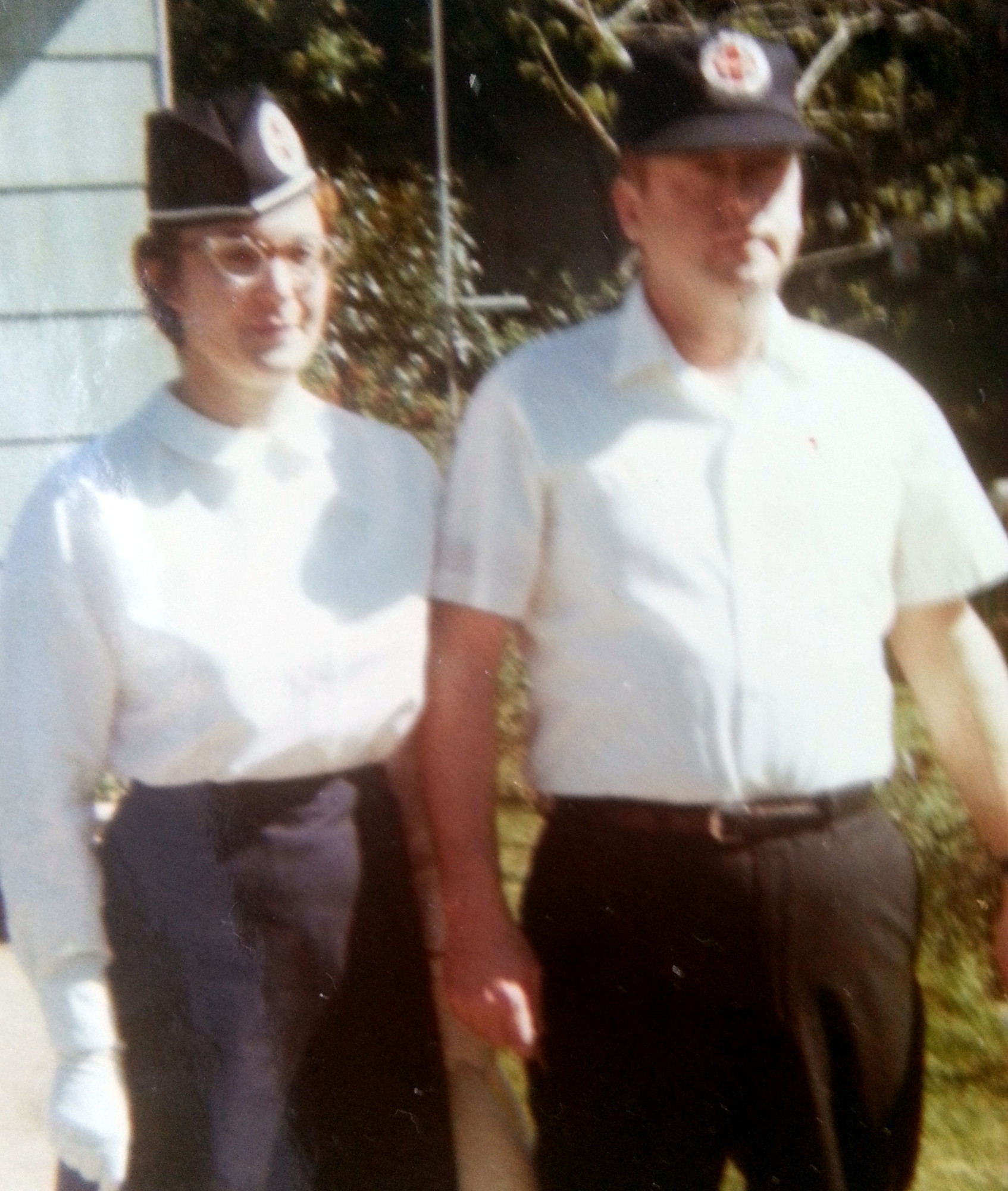 Alice Ryan and her husband William prior to the first Memorial Day parade the ambulance corps participated in during the early 1970s.