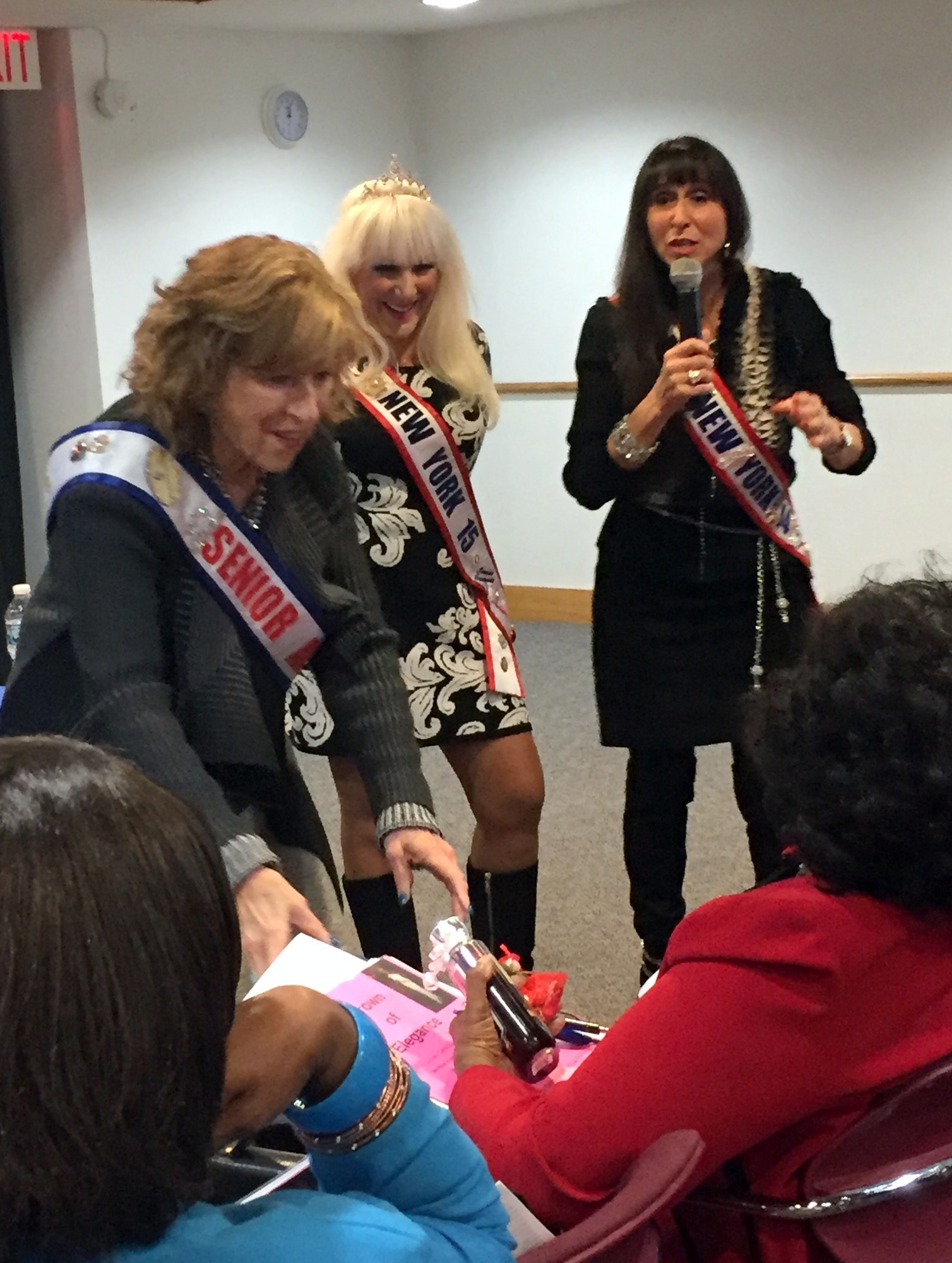 Pageant director Marleen Schuss greeted new contestants at an orientation meeting held at the Massapequa Library earlier this year.