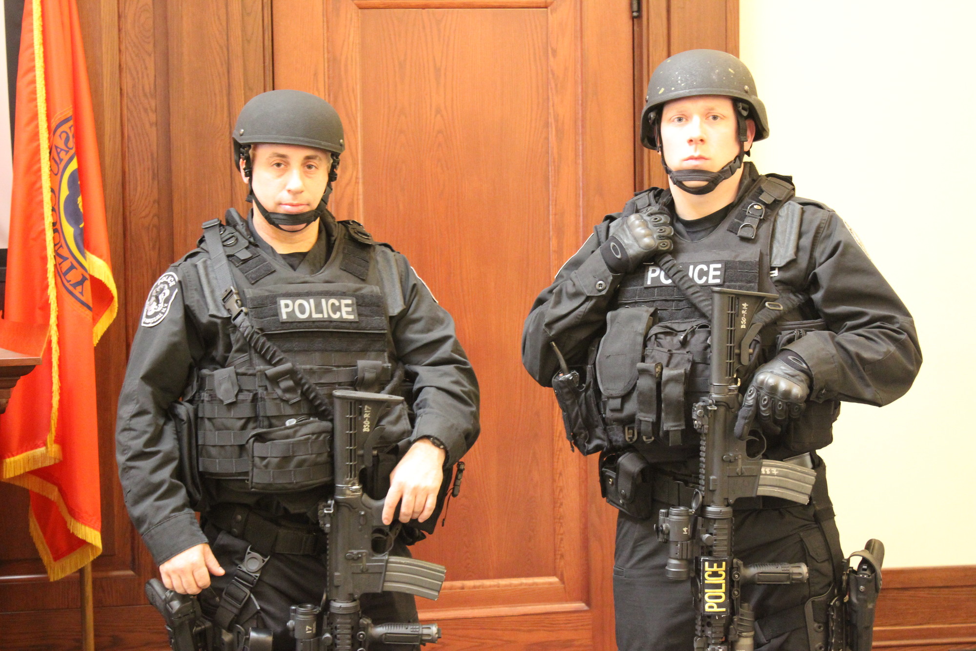 Officer Michael Jacoviello, left, and Officer Daniel Clarke, are two tactically trained police officers with the county.