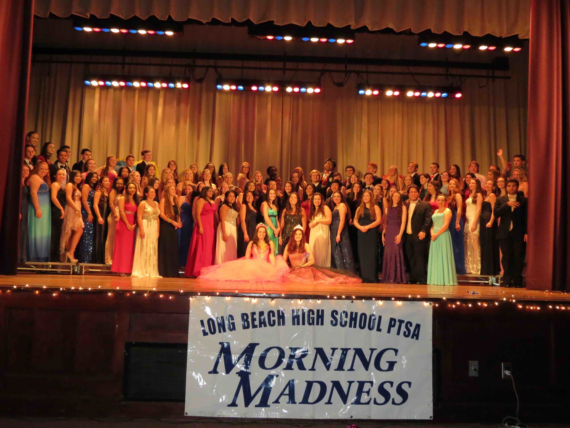 The entire group of models gathered for a grand finale to the 2016 Morning Madness Fashion Show at Long Beach High School March 9.