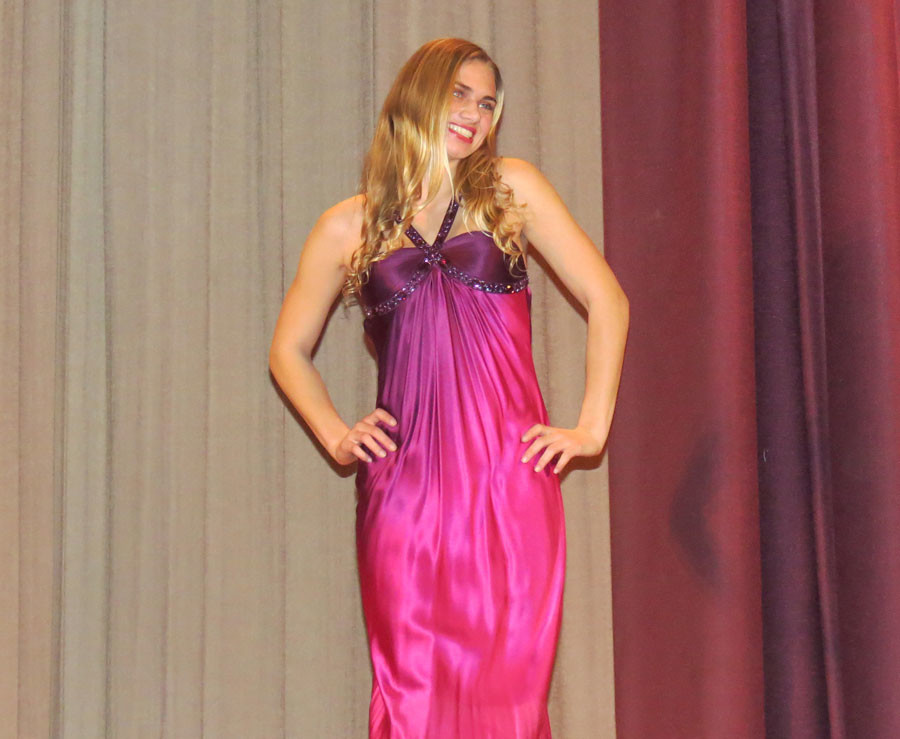 Angelica Soderberg sported a bright prom gown.