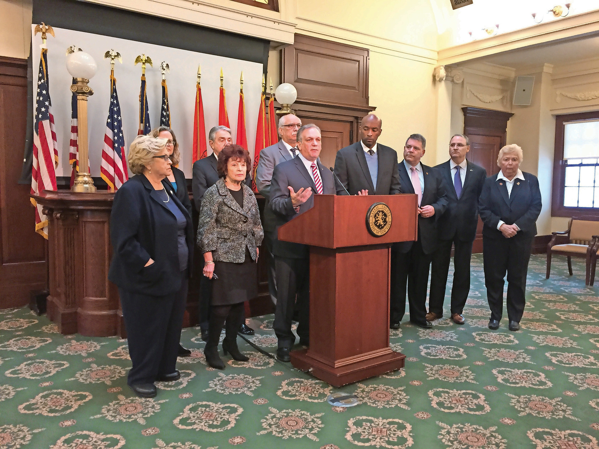 County Executive Ed Mangano announced on Feb. 10 that Nassau leaders had designated an additional $3 million for the NICE bus system.