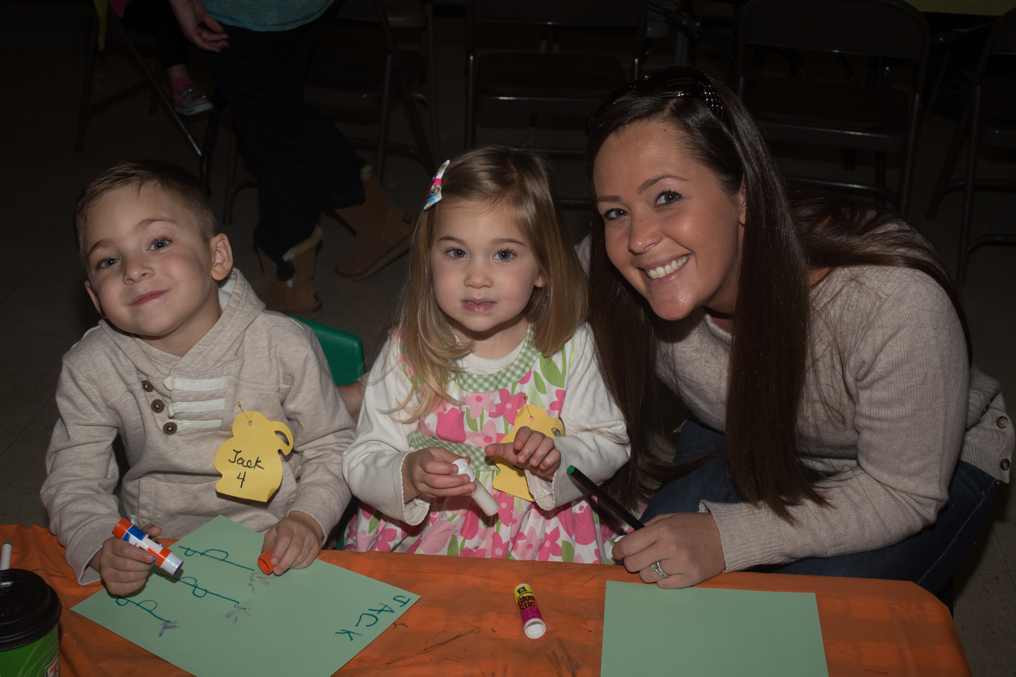 There were smiles on the faces of Jack, 4, Sarah, 3, and Patti Hotzetz.