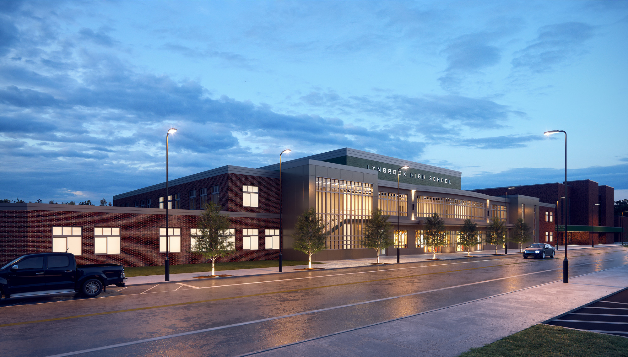 An artist’s rendering of what the completed high school would have looked like if the bond had been approved on March 15.