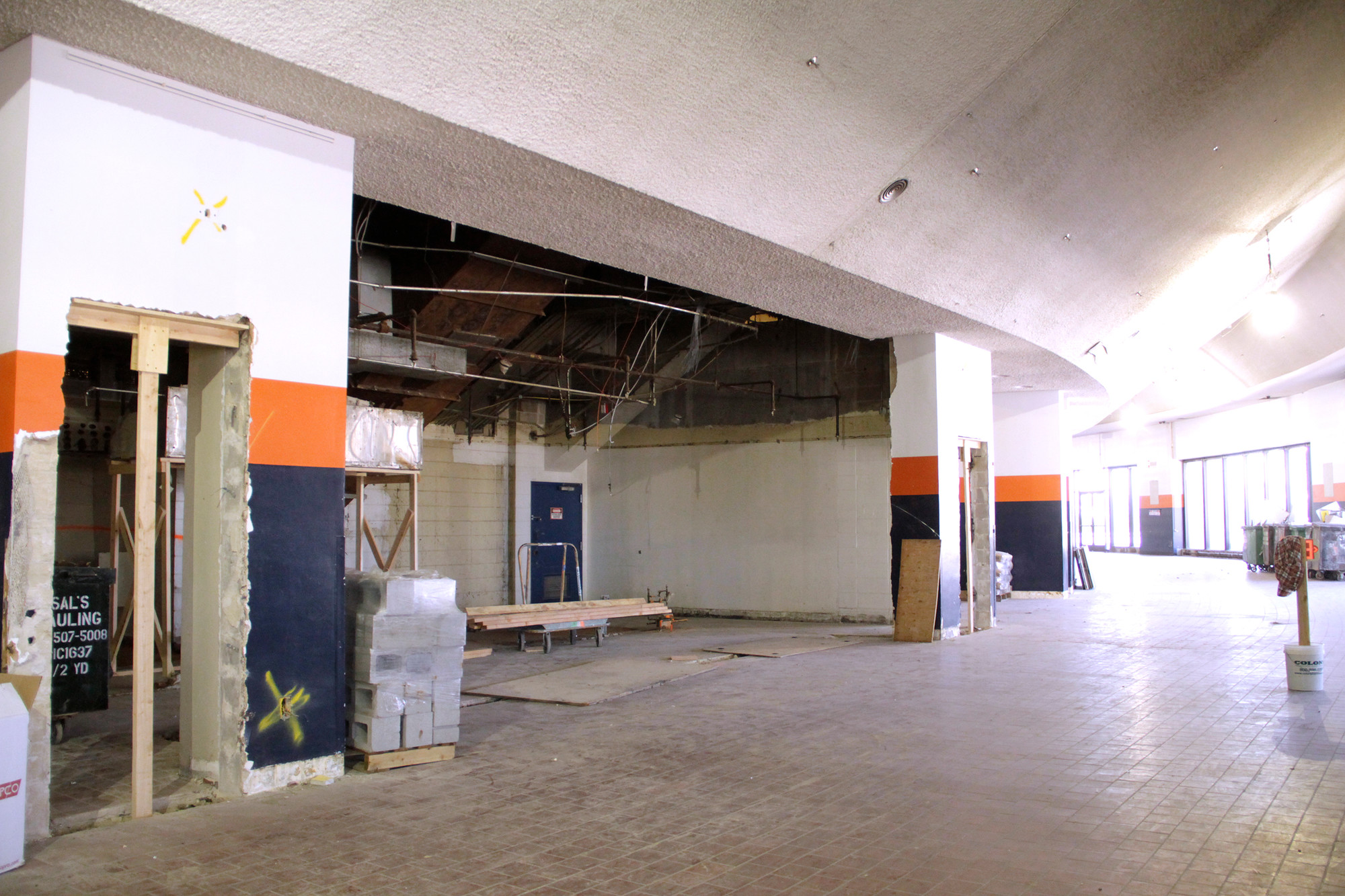 The concourse — where windows into the bowl will be installed — is currently being demolished.