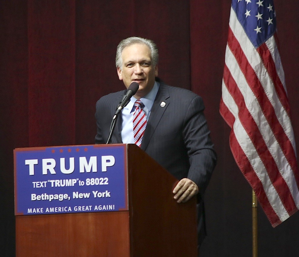 Nassau County Executive Ed Mangano endorsed Donald Trump for president and said that he was going to bring economic growth to the country.