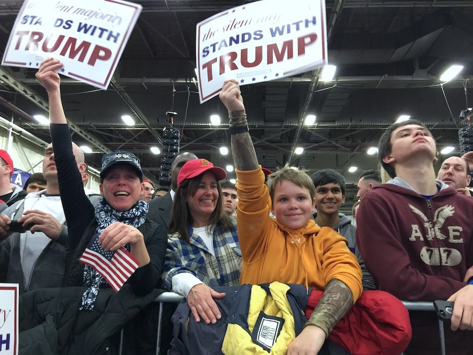 Susan Lynch, center, said she believes a Trump presidency would afford her son Dennis, right, the most opportunities.