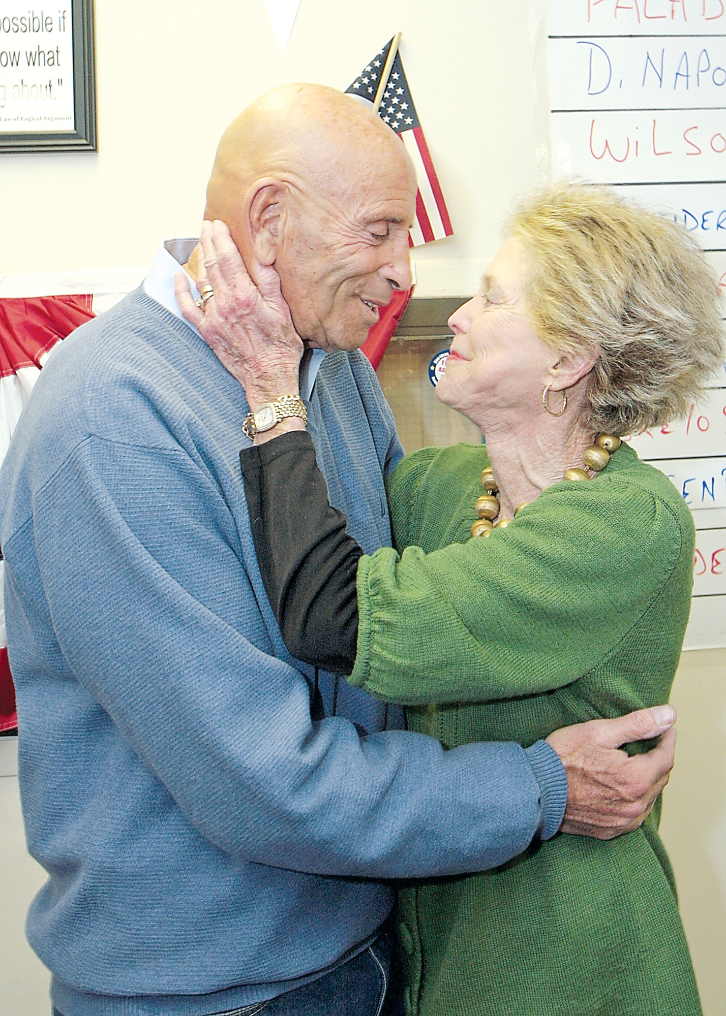 Former Assemblyman Harvey Weisenberg embraced his wife, Ellen, in Long Beach on Election Night in November 2010 after voters re-elected him to an 11th term. Arthur Findlay/Herald