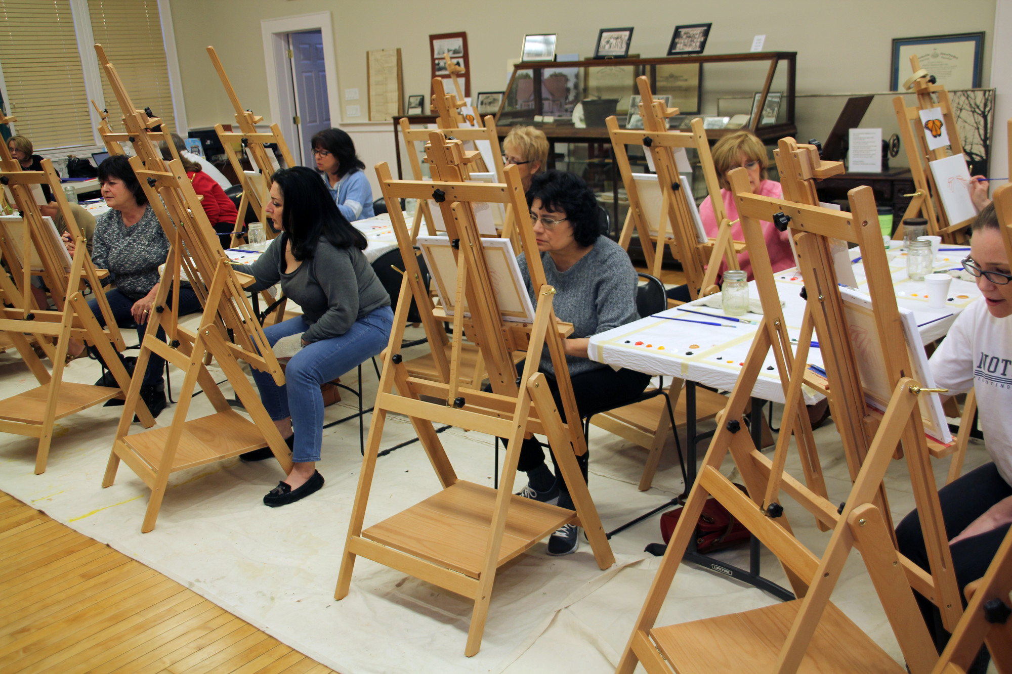 Historical artifacts provided the backdrop for Paint Night at the Museum, hosted by the Seaford Historical Society last Friday night. The class was led by Seaford’s own master artist, Cliff Miller.