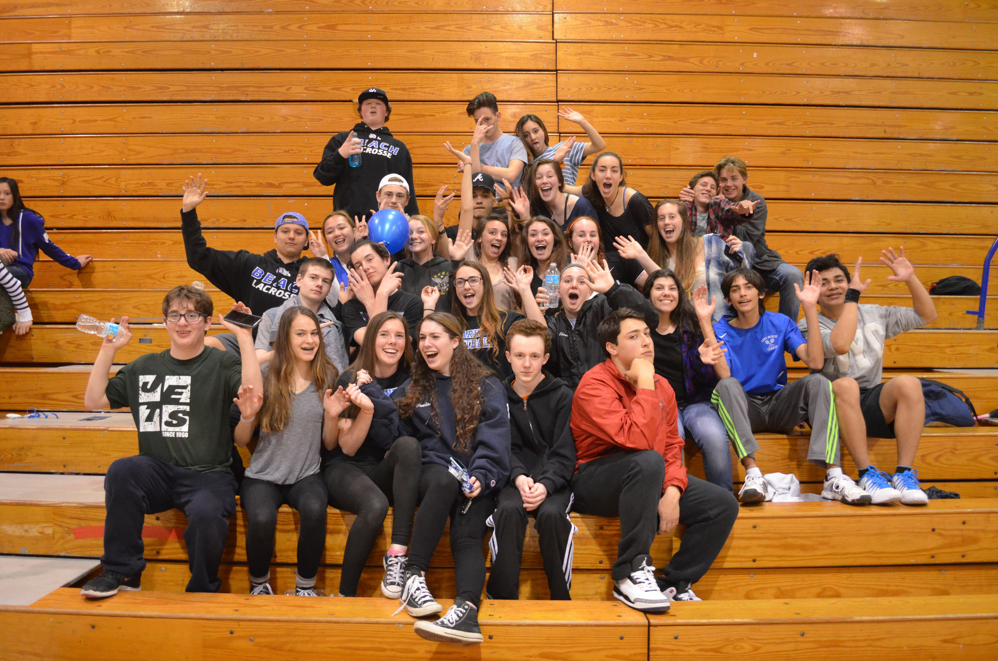 Students gathered in the gym during the annual Teen Nite Out, the first to be held since Hurricane Sandy.