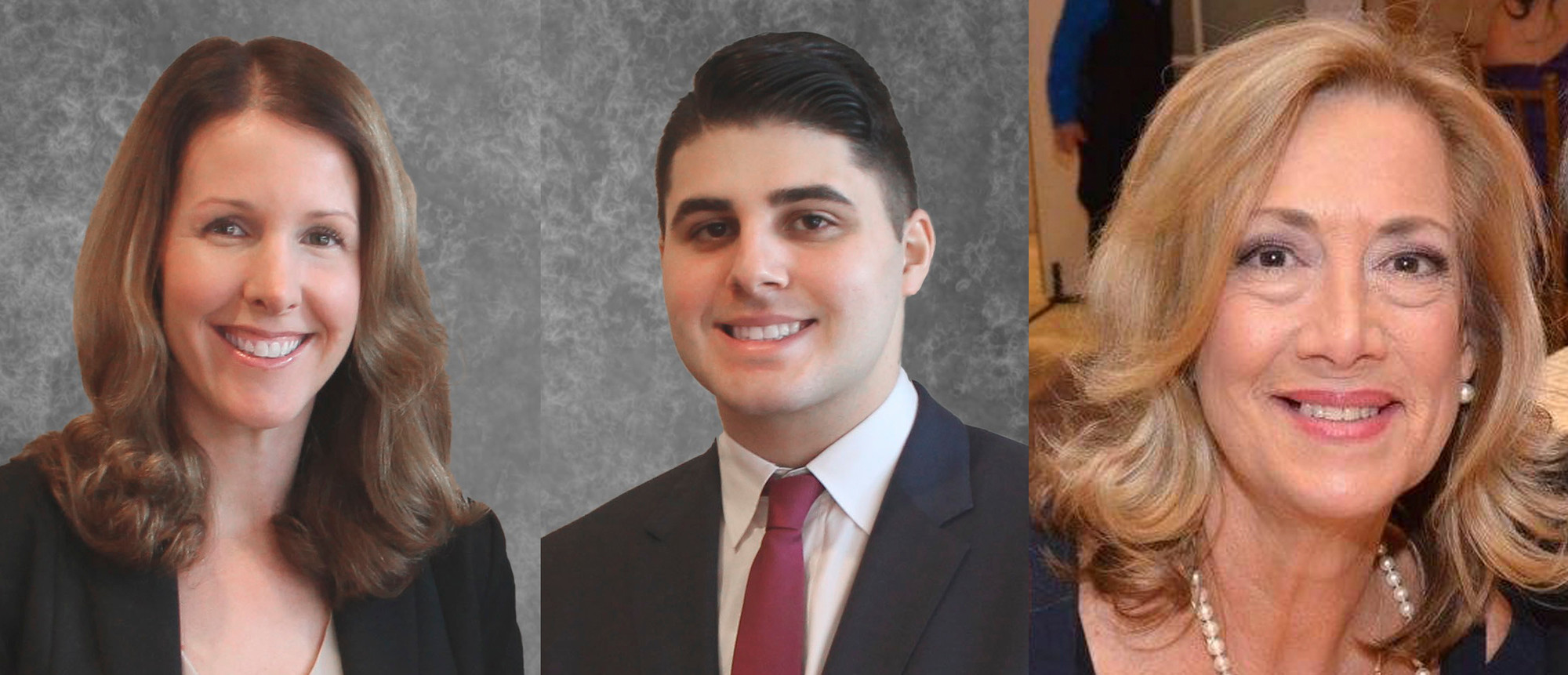 Kera McLoughlin, left, Peter Mountanos and Jean Quinn are running for two seats on the Wantagh Board of Education.
