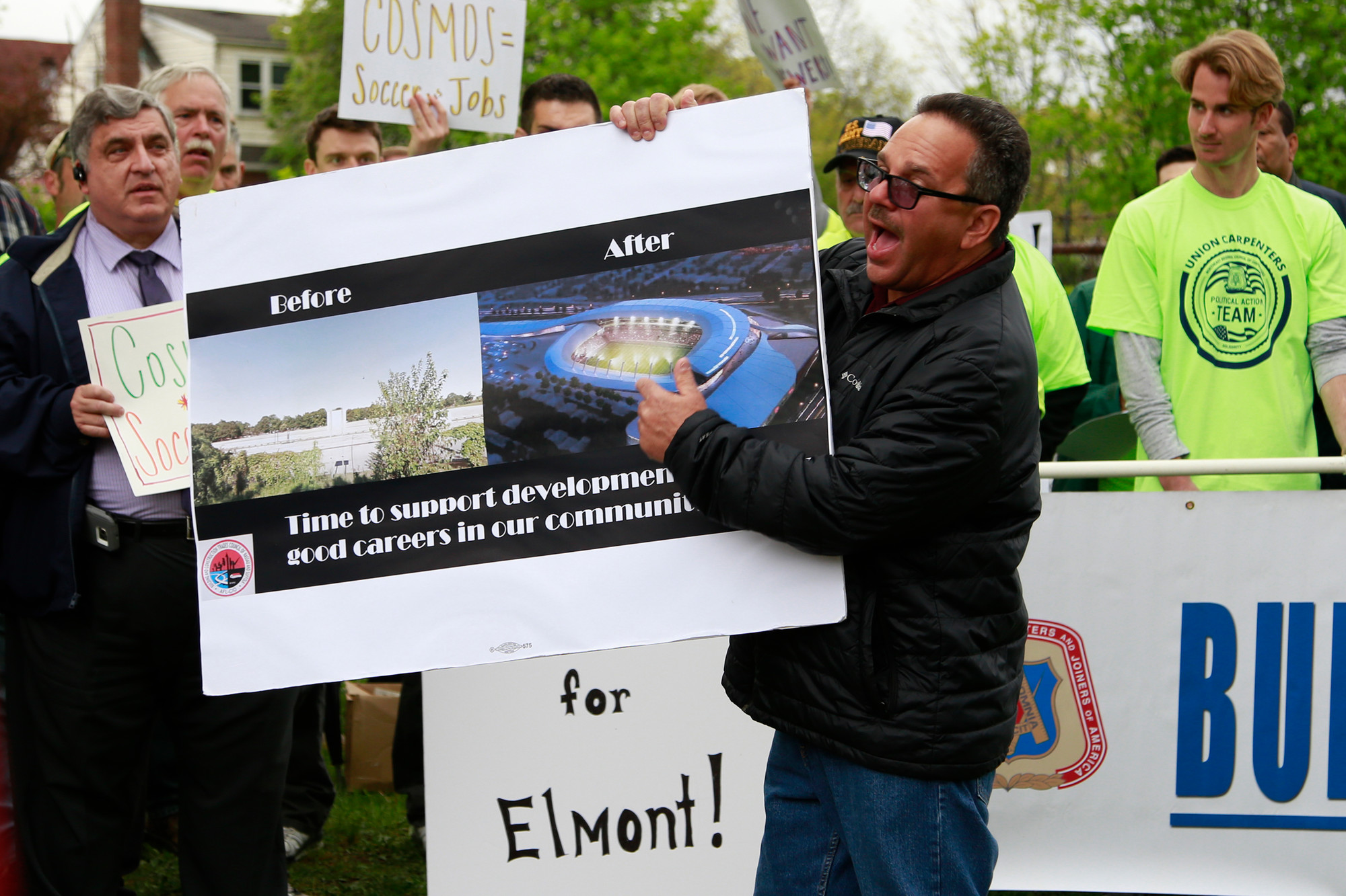 Patrick Nicolosi points to what could be the future of the south lot of Belmont Park.
