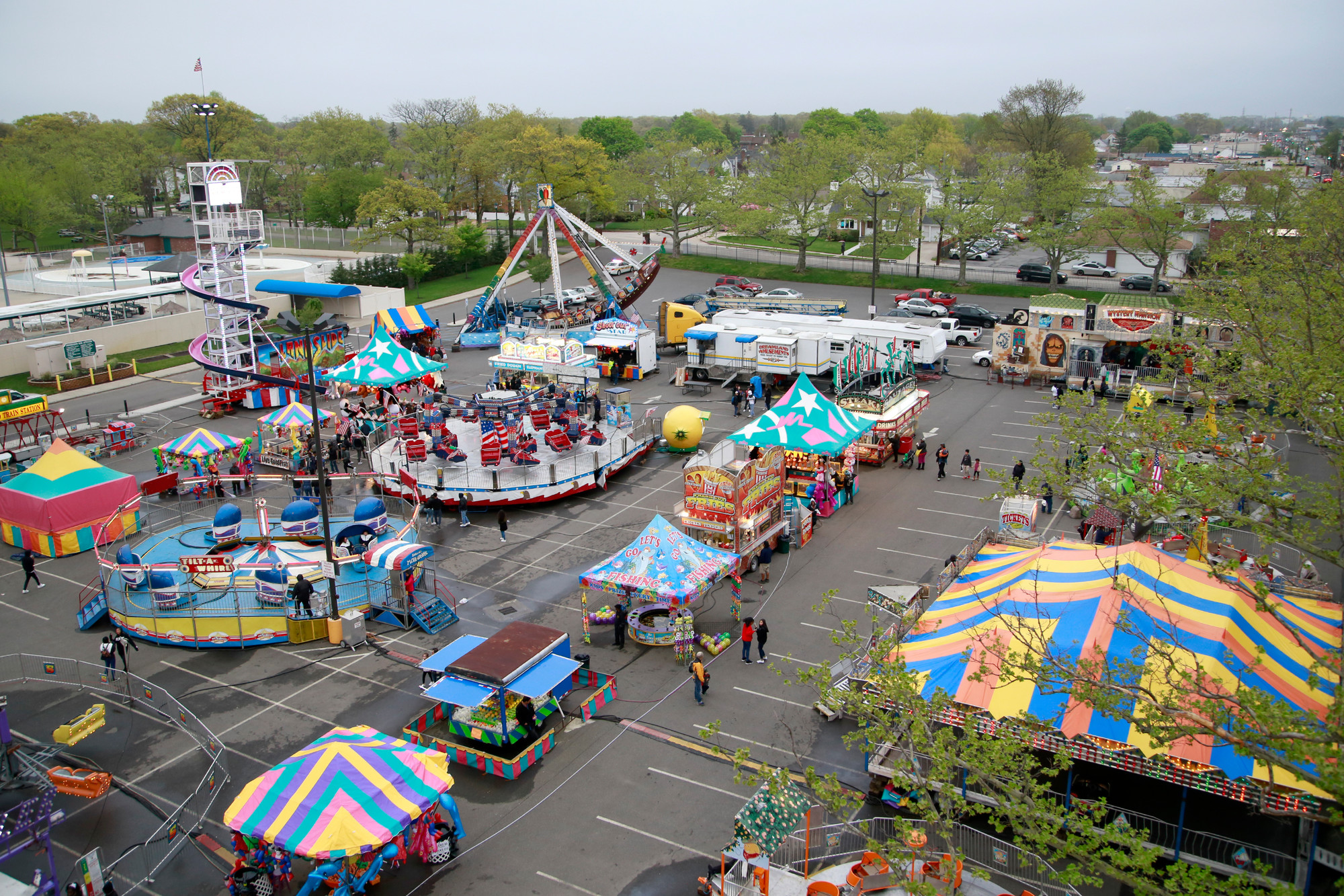 The view from the Ferris wheel, which towered more than 70 feet above the ground.