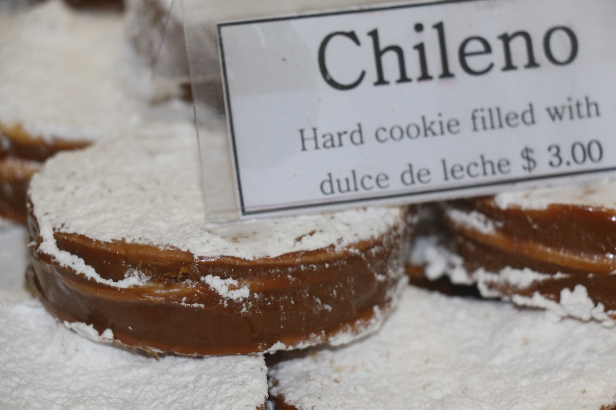 Homemade pastries include the Chileno, filled with the popular Latin American treat dulce de leche.