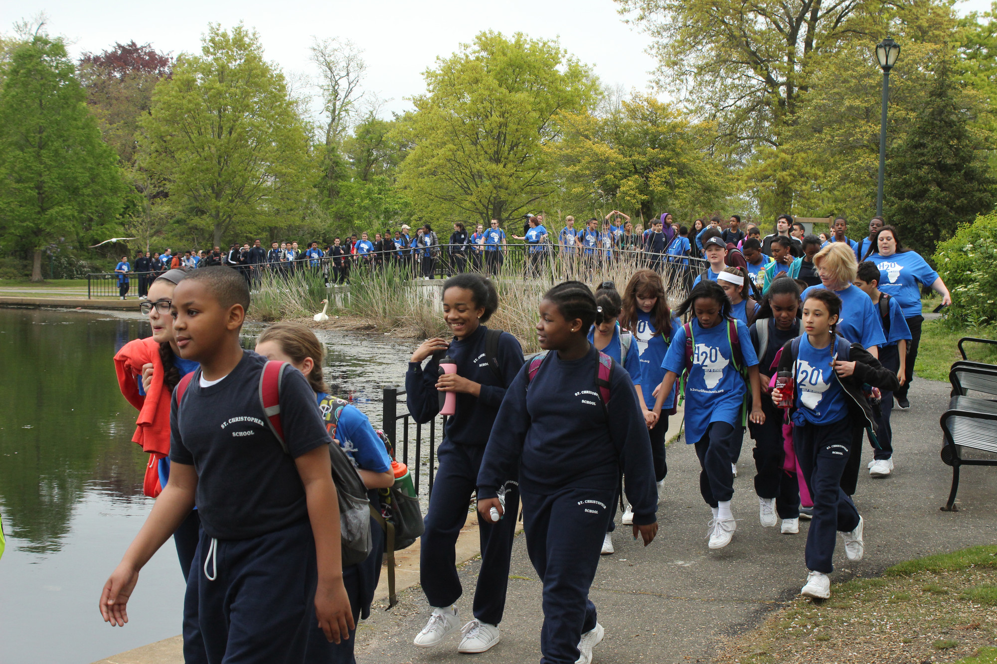 Students walked from their school to Silver Lake Park and back to raise awareness for third world countries with poor access to drinkable water.