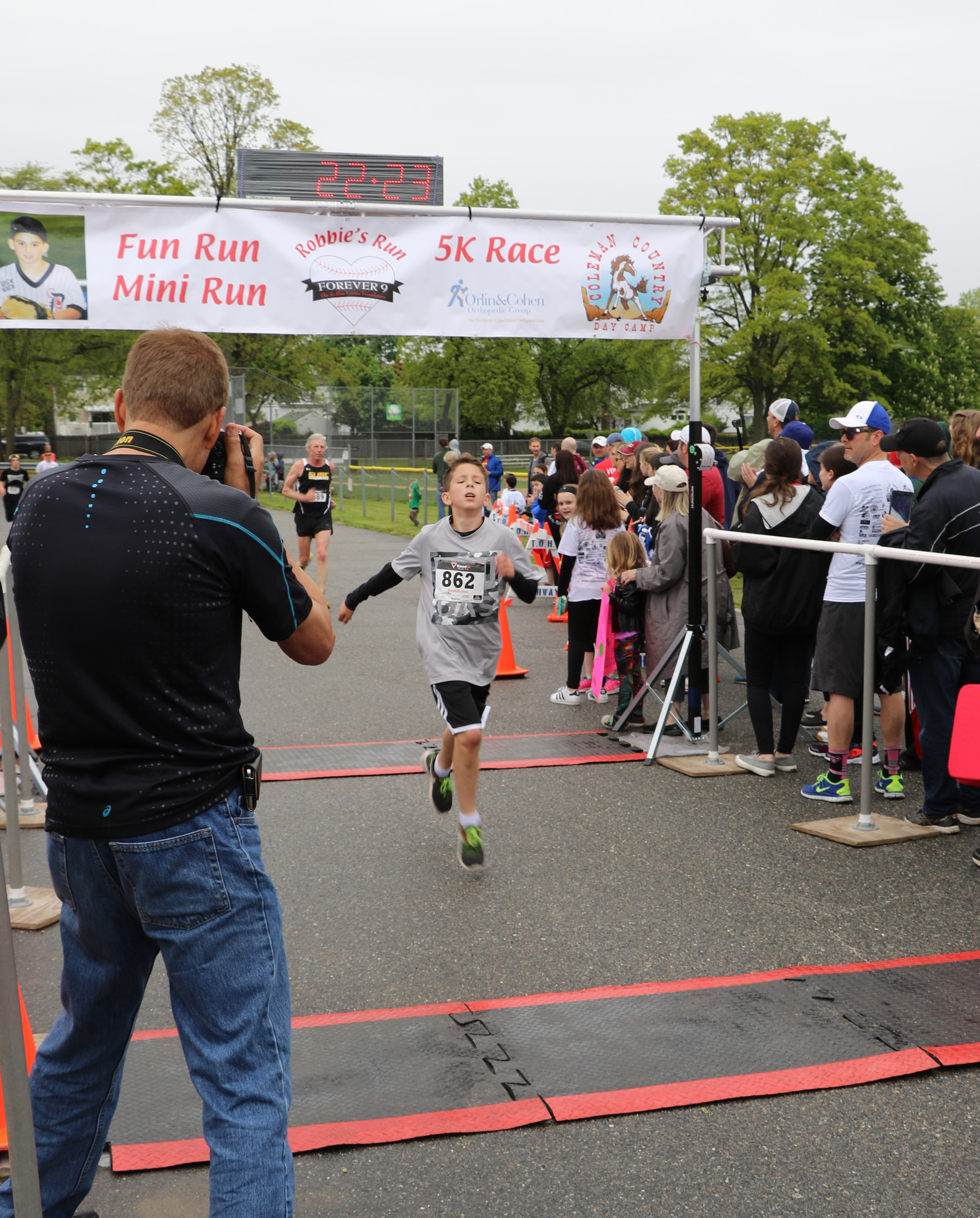 Above, Ethan Lowenstein, 11, finished fourth in the 11- to 14-year-old age group.