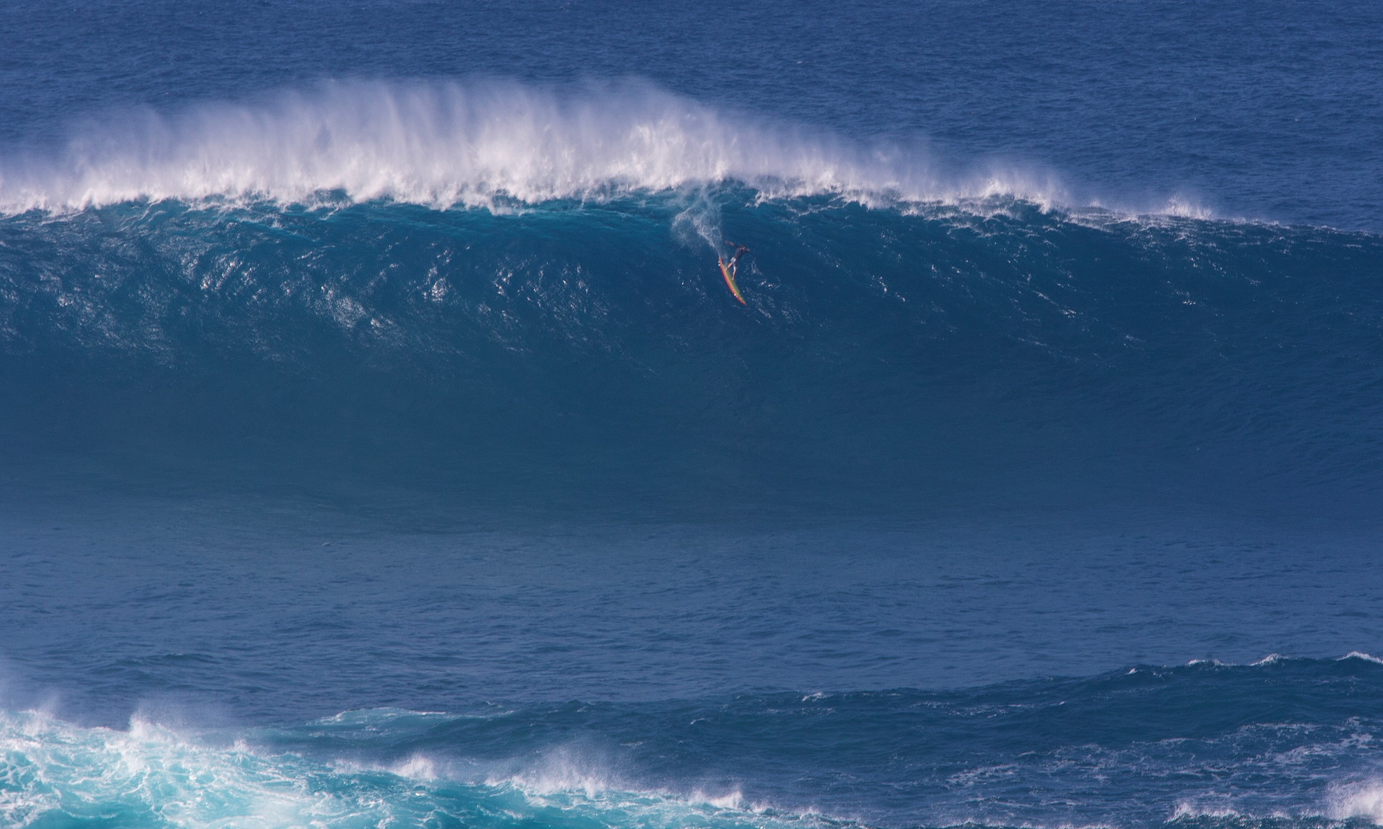 Will Skudin ended his season on a high note in Maui, where he took advantage of monstrous waves at Jaws in February, during what he described as the year’s biggest Pacific swell. (Courtesy Ricardo Estevez)