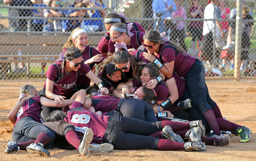 Clarke celebrated its second straight Nassau Class A softball title after topping Carey, 4-1, May 25 in the second game of the county championship series at Mitchel Athletic Complex.