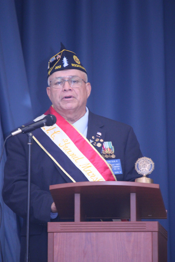 Grand Marshall Frank Colon, Jr. addressed the crowded room at the ceremonies.