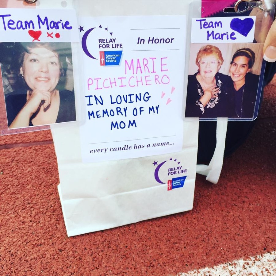Team Marie, created in memory of Marie Pichichero who lost her battle with cancer this year, raised more than $2,600 for the American Cancer Society, as her family dedicated a luminaria bag for her.