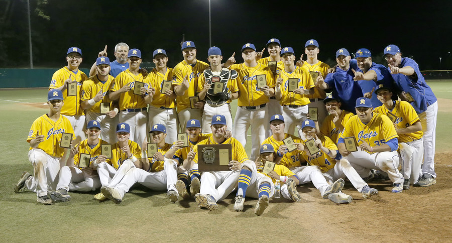 East Meadow celebrated its first county baseball title since 2005 on Wednesday night when it held off Massapequa, 5-3, in the decisive third game of the Class AA finals.